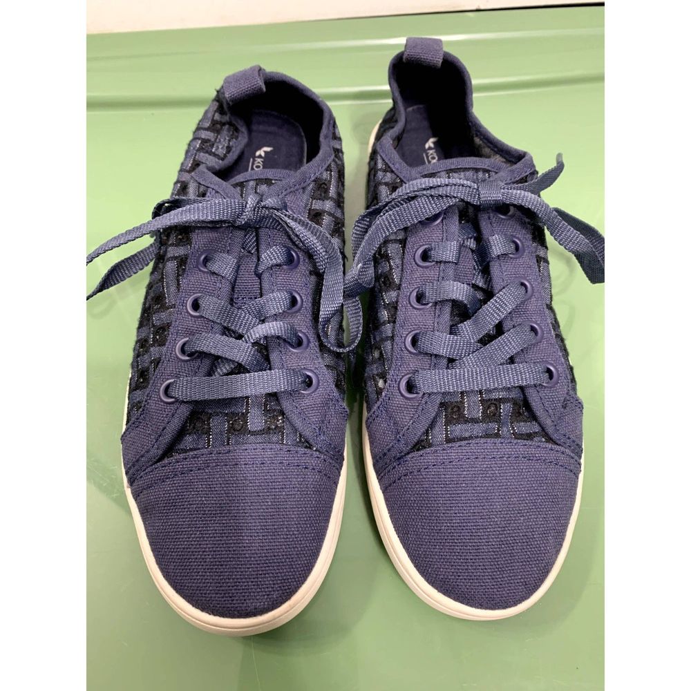 Koolaburra by UGG Kellen Low Woven Lattice Blue Denim Sneakers Women's Size 7
